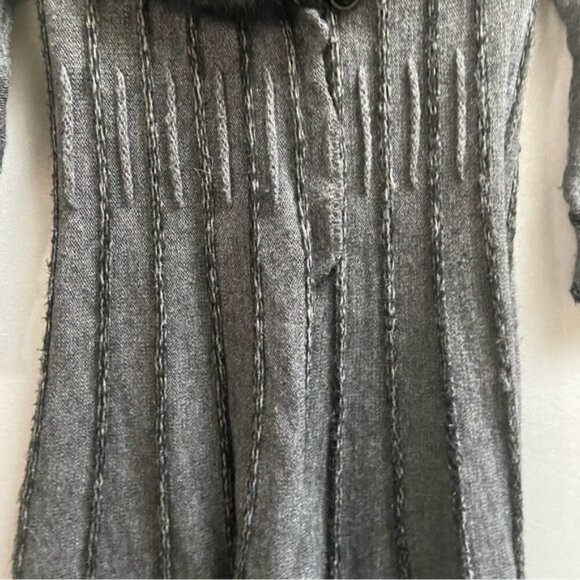 Joseph Ribkoff alpaca wool cowl neck textured sweater midi cardigan dresss Sz 12 - Picture 3 of 13